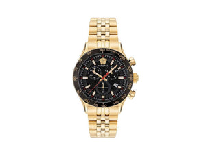 Versace Hellenyium Chrono Quartz Watch, PVD Gold, Black, 43 mm, VE2U00622