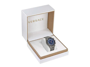 Versace Hellenyium Chrono Quartz Watch, PVD, Blue, 43 mm, VE2U00722