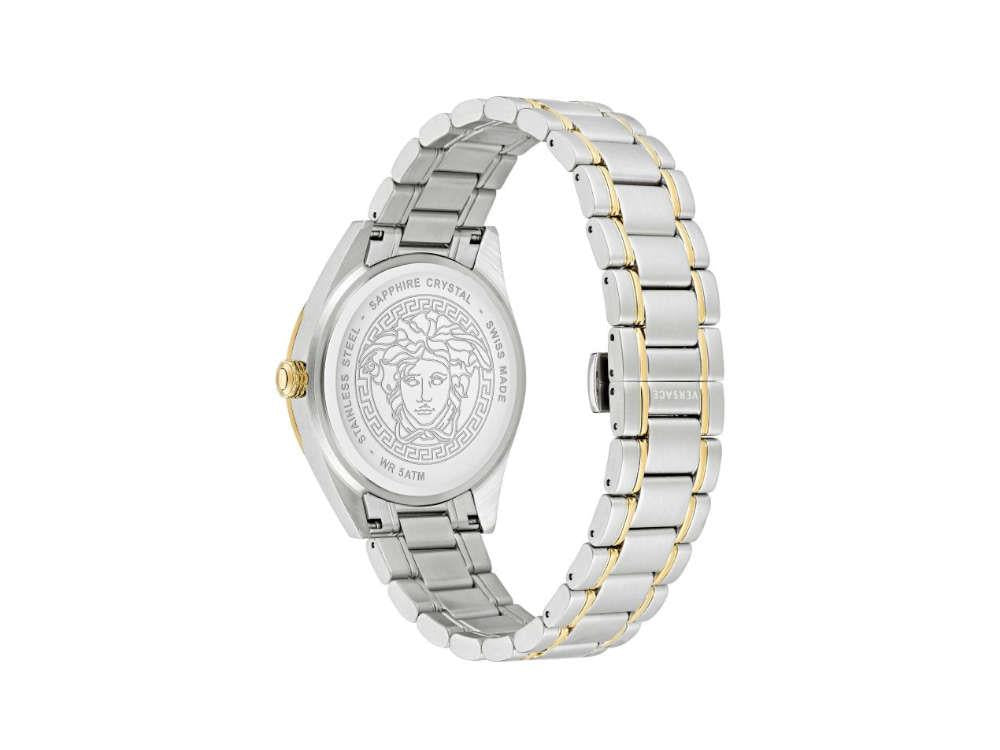 42 mm, Sapphire Versace Crystal, PVD V-Code Sell Gold, Quartz Iguana Blue, Watch, -