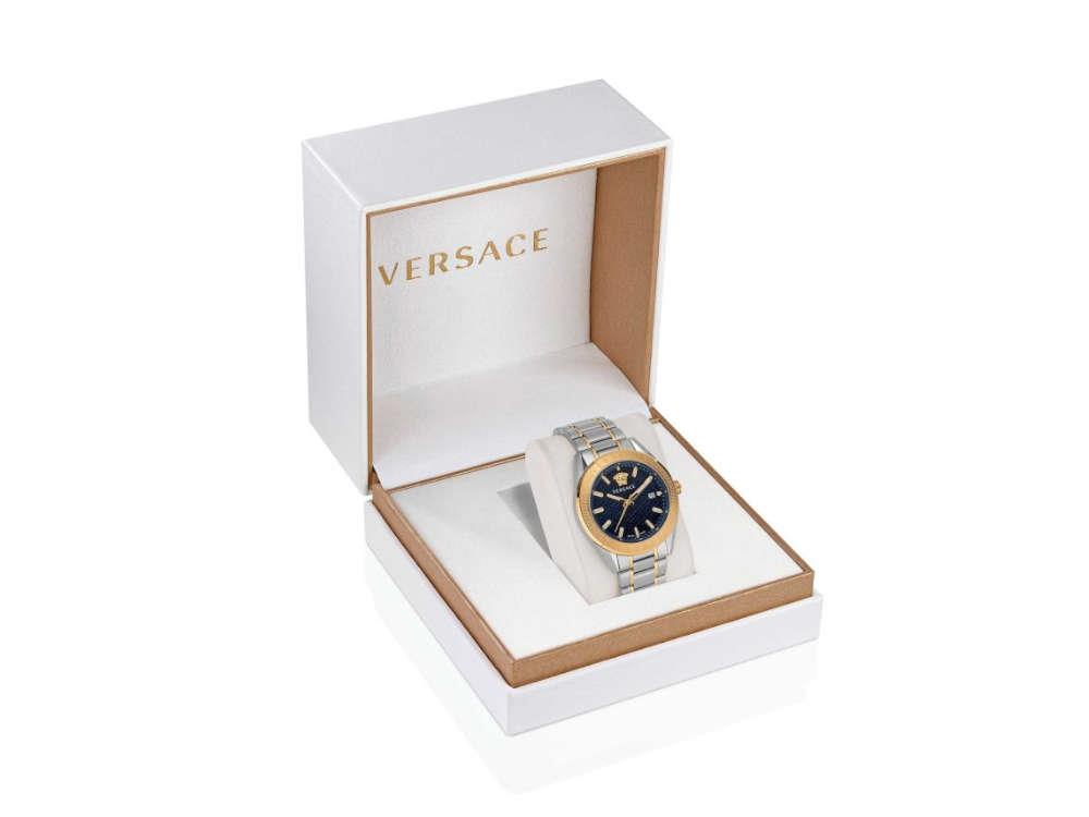 Blue, Gold, V-Code Quartz 42 Crystal, mm, PVD Sell Watch, - Sapphire Iguana Versace