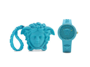 Versace Medusa Pop Quartz Watch, Silicon, Turquoise, 39 mm, VE6G00423