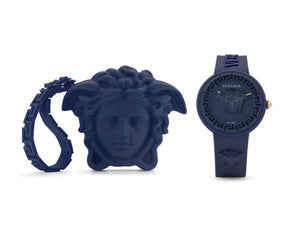 Versace Medusa Pop Quartz Watch, Silicon, Blue, 39 mm, VE6G00623