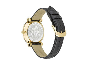 Versace Greca Twist Quartz Watch, PVD Gold, Black, 35 mm, VE6I00323