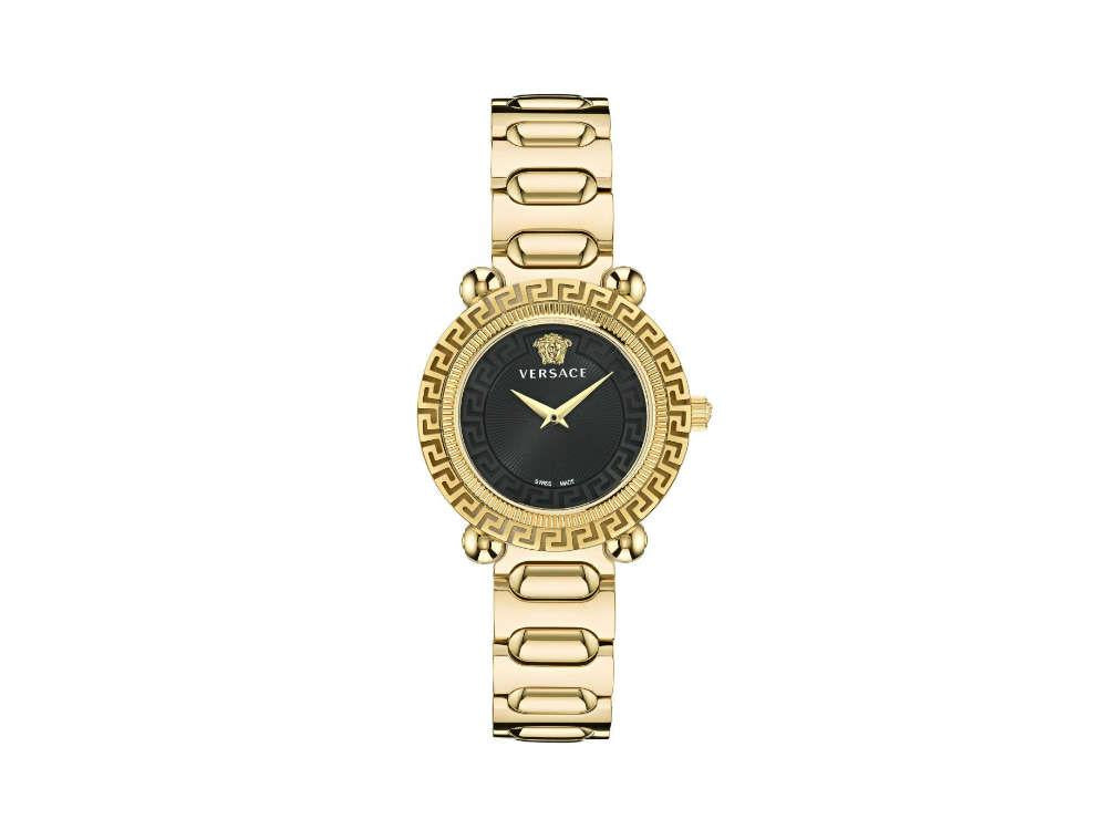 Versace Greca Twist Quartz Watch, PVD Gold, Black, 35 mm, VE6I00523