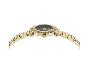 Versace Greca Twist Quartz Watch, PVD Gold, Black, 35 mm, VE6I00523