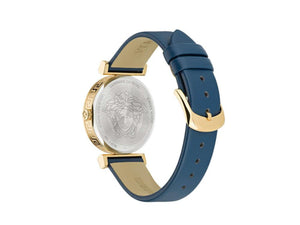 Versace Regalia Quartz Watch, PVD Gold, Blue, 34 mm, Sapphire Crystal, VE6J00223