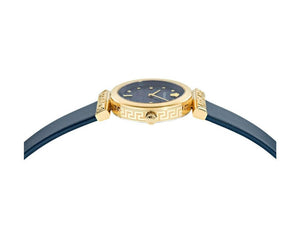 Versace Regalia Quartz Watch, PVD Gold, Blue, 34 mm, Sapphire Crystal, VE6J00223