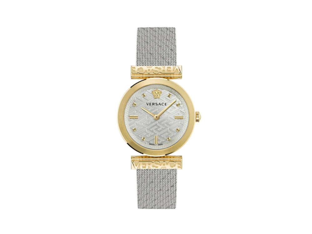 Versace Regalia Quartz Watch, Gold, Silver, 34mm, Sapphire Crystal, VE6J00523