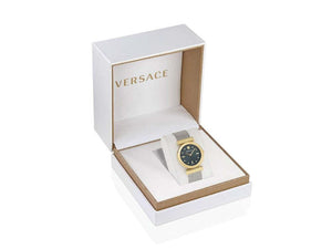Versace Regalia Quartz Watch, PVD Gold, Green, 34mm, Sapphire Crystal, VE6J00623