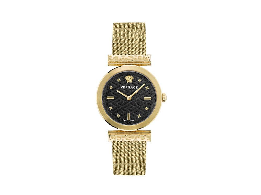 Versace Regalia Quartz Watch, PVD Gold, Black, 34mm, Sapphire Crystal, VE6J00723