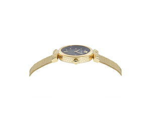 Versace Regalia Quartz Watch, PVD Gold, Black, 34mm, Sapphire Crystal, VE6J00723