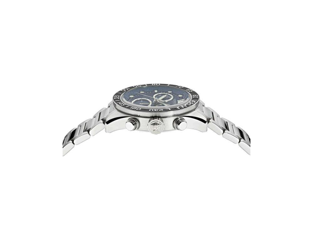 Versace Greca Dome Chrono Quartz Watch, Blue, 43 mm, Sapphire Crystal, -  Iguana Sell