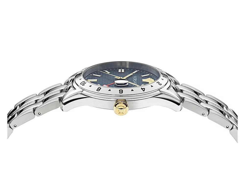Versace Greca Time GMT Crystal, Iguana 41 Sapphire VE - Sell Blue, Quartz Watch, mm