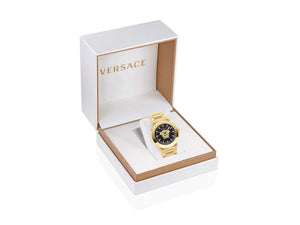 Versace Medusa Infinite Gent Quartz Watch, PVD Gold, Black, 47 mm, VE7E00623