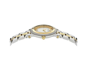 Versace Greca Flourish Quartz Watch, PVD Gold, Silver, 35 mm, VE7F00423