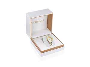 Versace Greca Flourish Quartz Watch, PVD Gold, Silver, 35 mm, VE7F00423