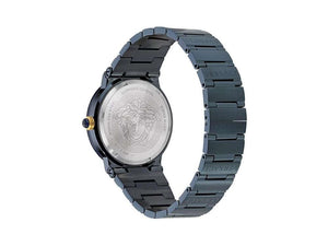 Versace Greca Logo Moonphase Quartz Watch, PVD, Blue, 38 mm, VE7G00423