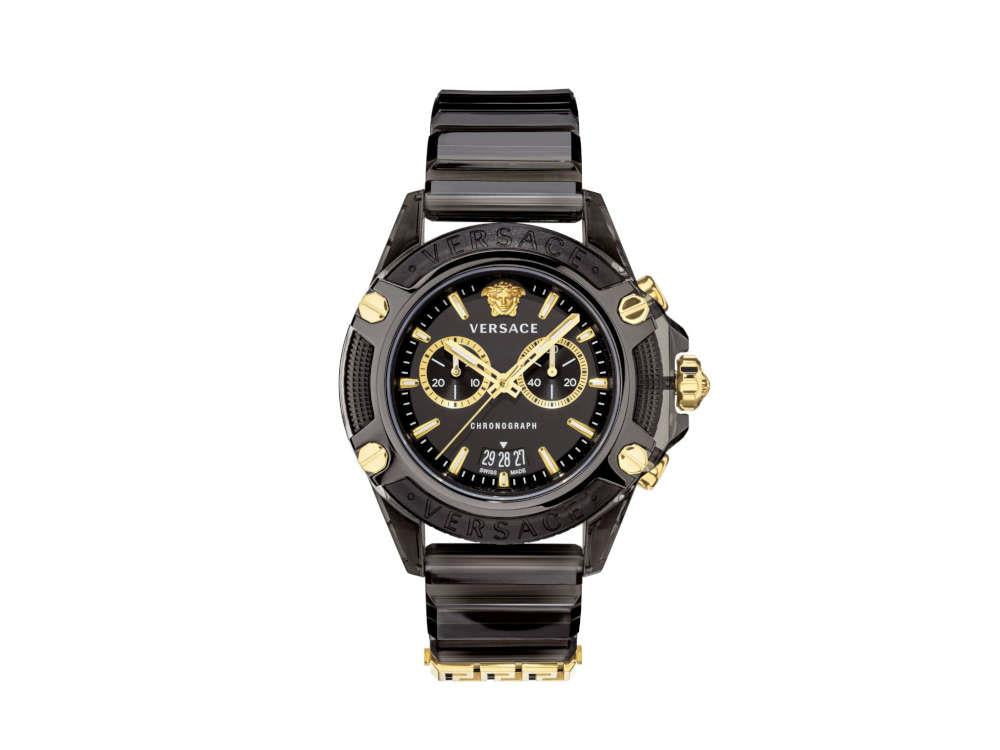 Versace Icon Active Quartz Watch, Polycarbonate, Black, 44 mm, VEZ700421