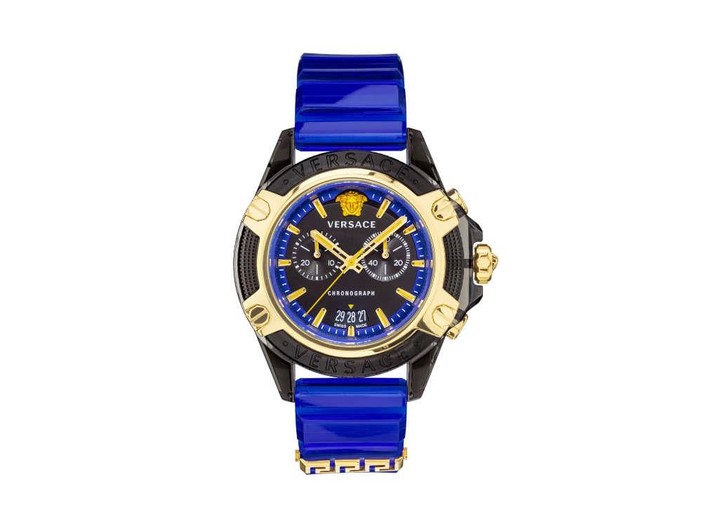 Versace Icon Active Quartz Watch, Polycarbonate, Black, 44 mm, VEZ700521