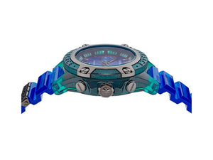 Versace Icon Active Quartz Watch, Polycarbonate, Blue, 44mm, VEZ701122