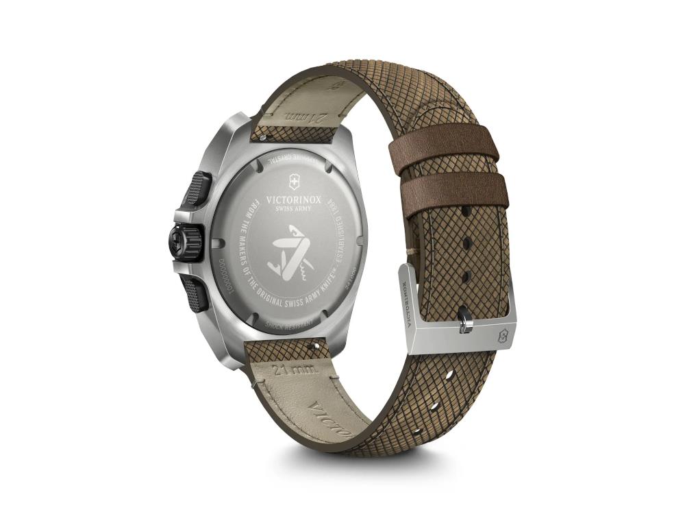 Victorinox I.N.O.X. Chrono Quartz Watch, Titanium, Black, 43 mm, V241988.1