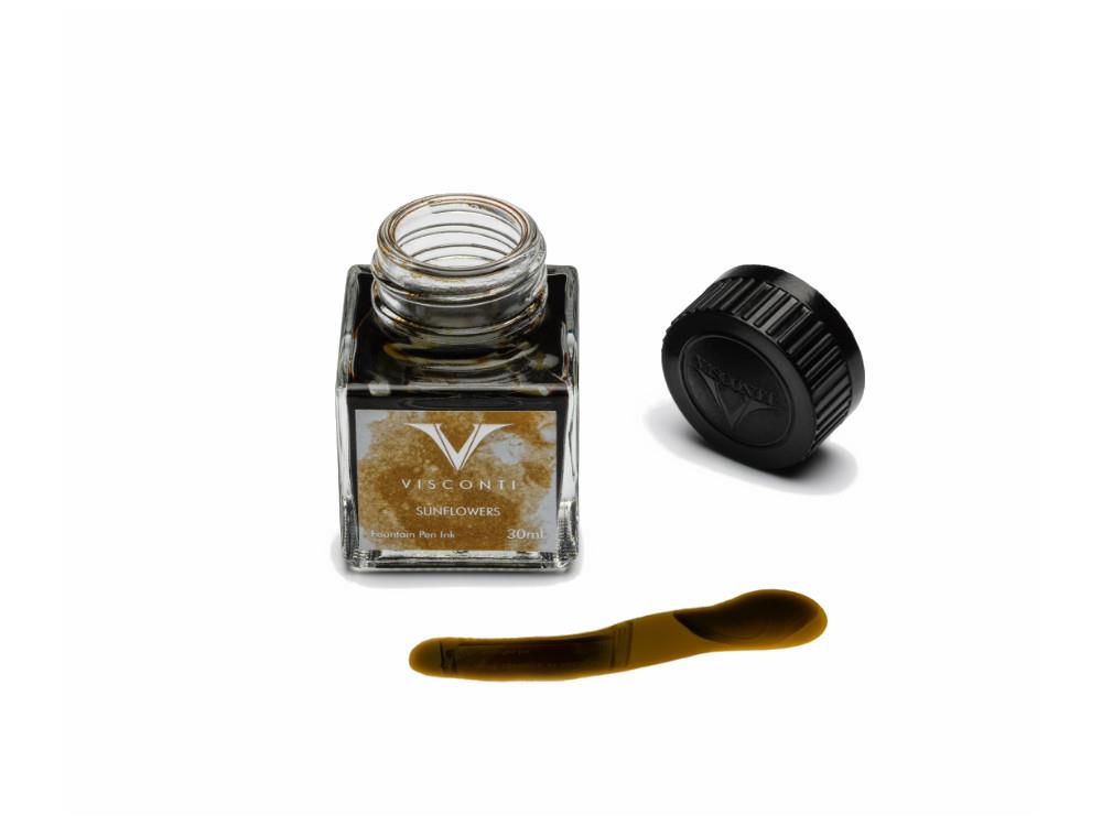 Visconti Sunflower Ink Bottle, 30ml, Ochre, Crystal, INKVG-30ML54