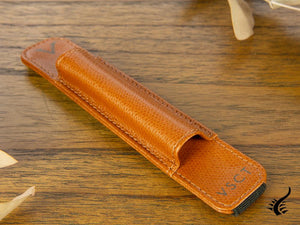 Visconti 1 Pen Case,  Leather, Rigid, Brown, KL05-04