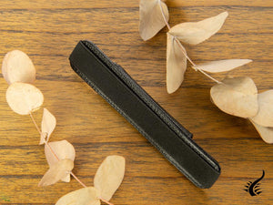 Visconti 1 Pen Case, Leather, Rigid, Zip, Black, KL05-01
