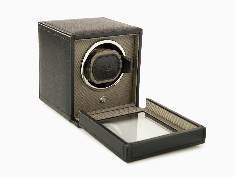 WOLF Cub Watch winder, 1 Watch, Black, Vegan Leather, 461103