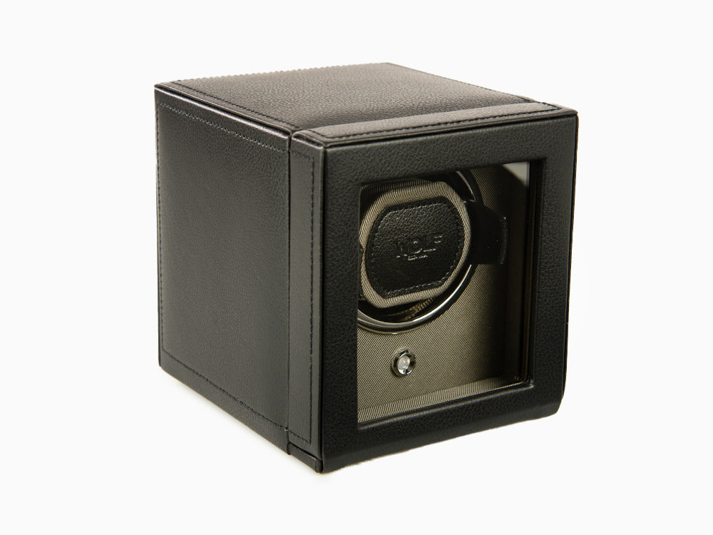 WOLF Cub Watch winder, 1 Watch, Black, Vegan Leather, 461103