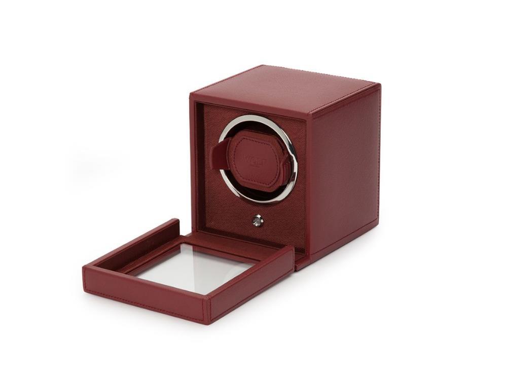 WOLF Cub Watch winder, 1 Watch, Red, Vegan Leather, 461126