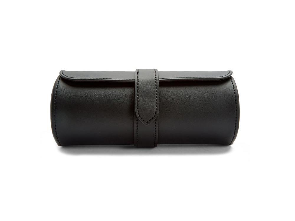 WOLF Axis Watch roll, 3 Watches, Black, Leather, 488403