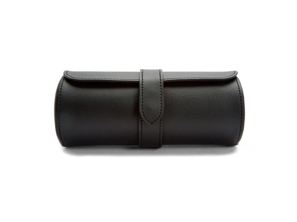 WOLF Axis Watch roll, 3 Watches, Black, Leather, 488416