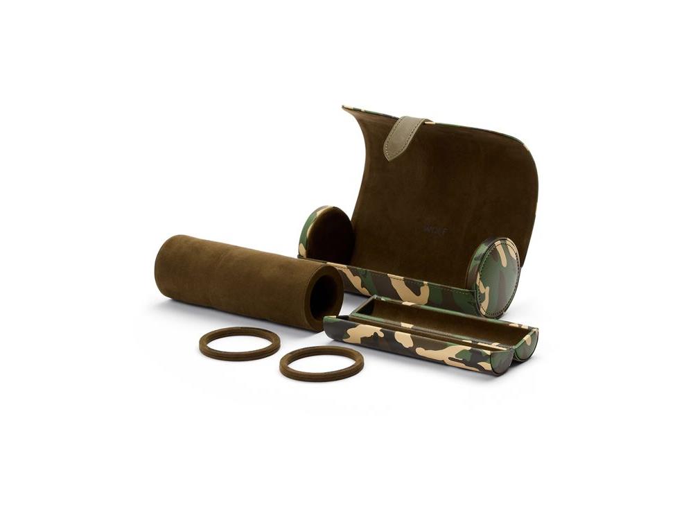 WOLF Elements Earth Watch roll, 3 Watches, Green, Vegan Leather, 665230