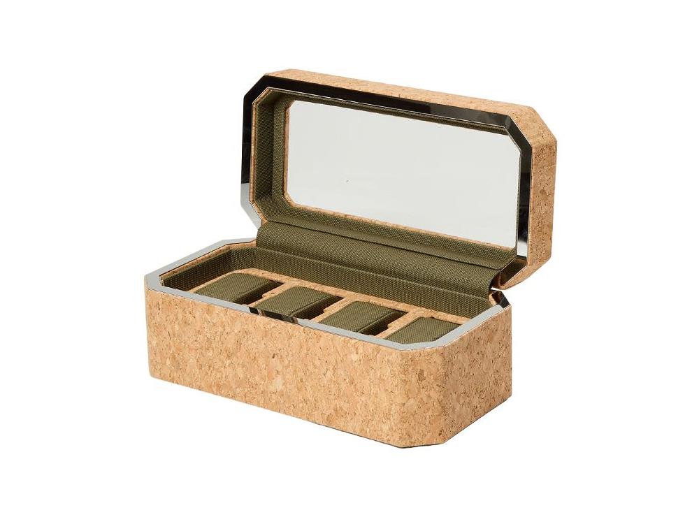 WOLF Cortica Watch box, 4 Watches, Cork, 668261