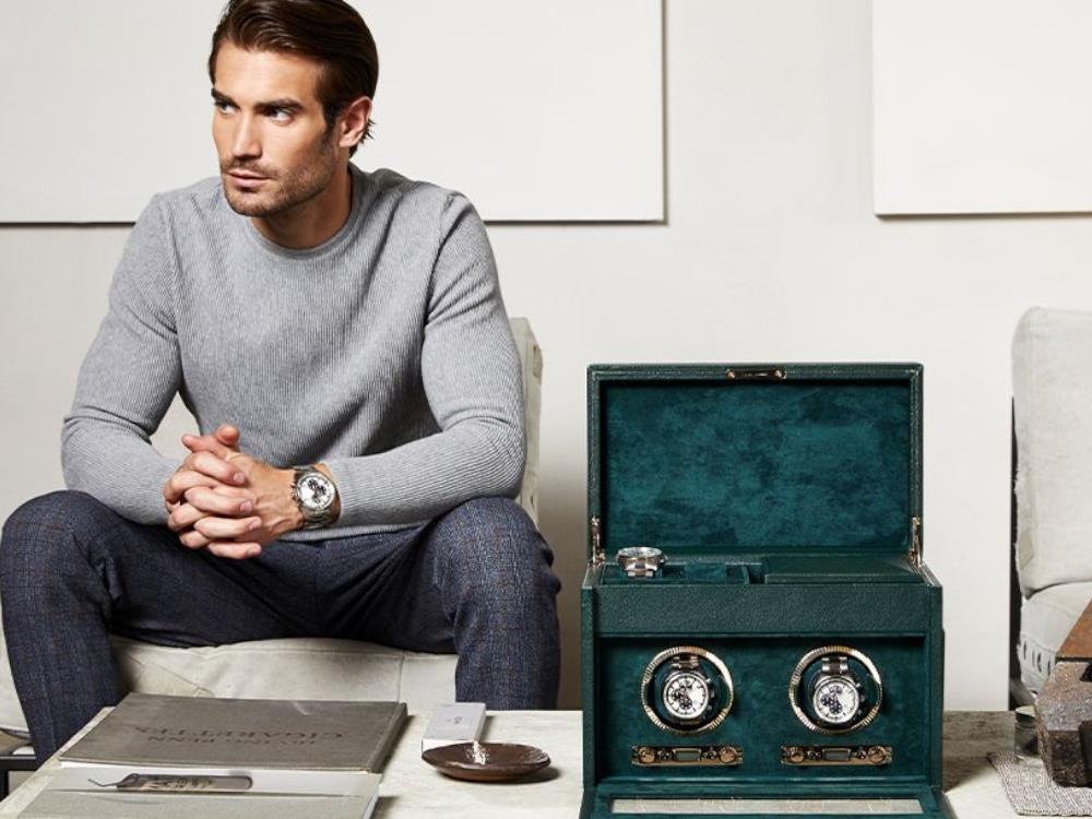 WOLF British Racing Watch winder 2 Watches, Green, 792241