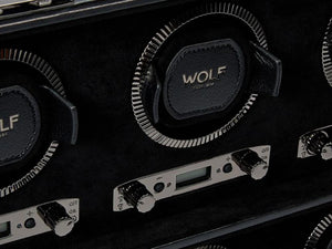 WOLF British Racing Watch winder, 8 Watches, Black, 792502 WOLF