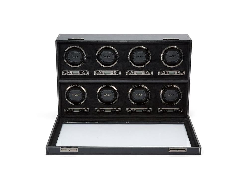 WOLF British Racing Watch winder, 8 Watches, Black, 792502 WOLF