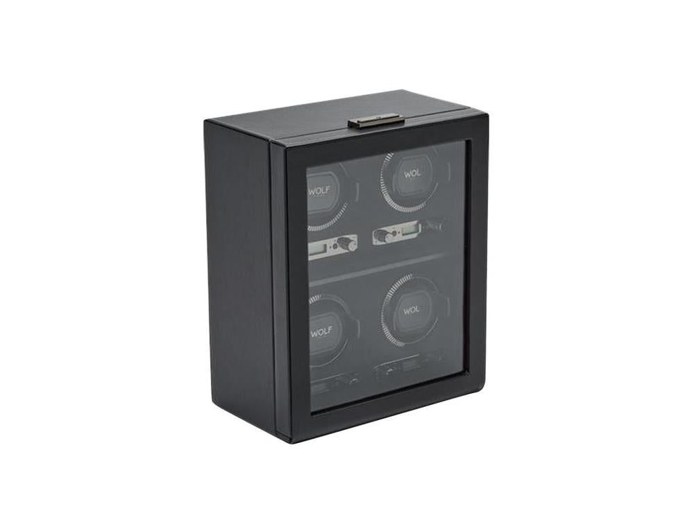 WOLF British Racing Watch winder, 4 Watches, Black, 793002