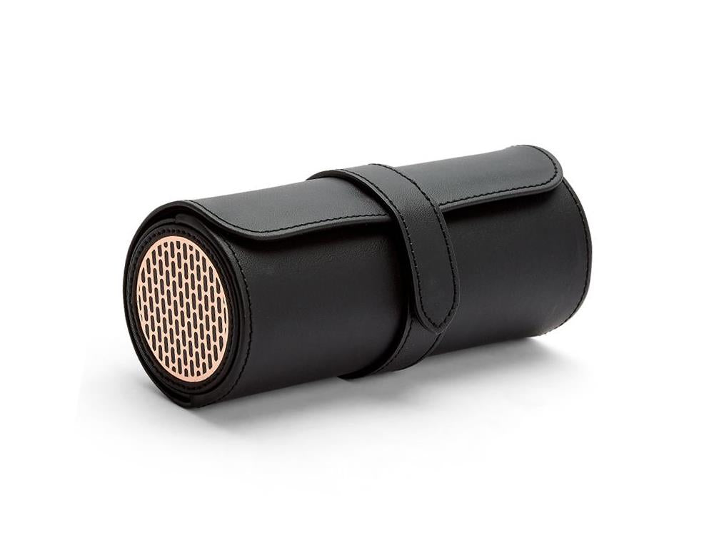 WOLF Axis Watch roll, 3 Watches, Black, Leather, 488416