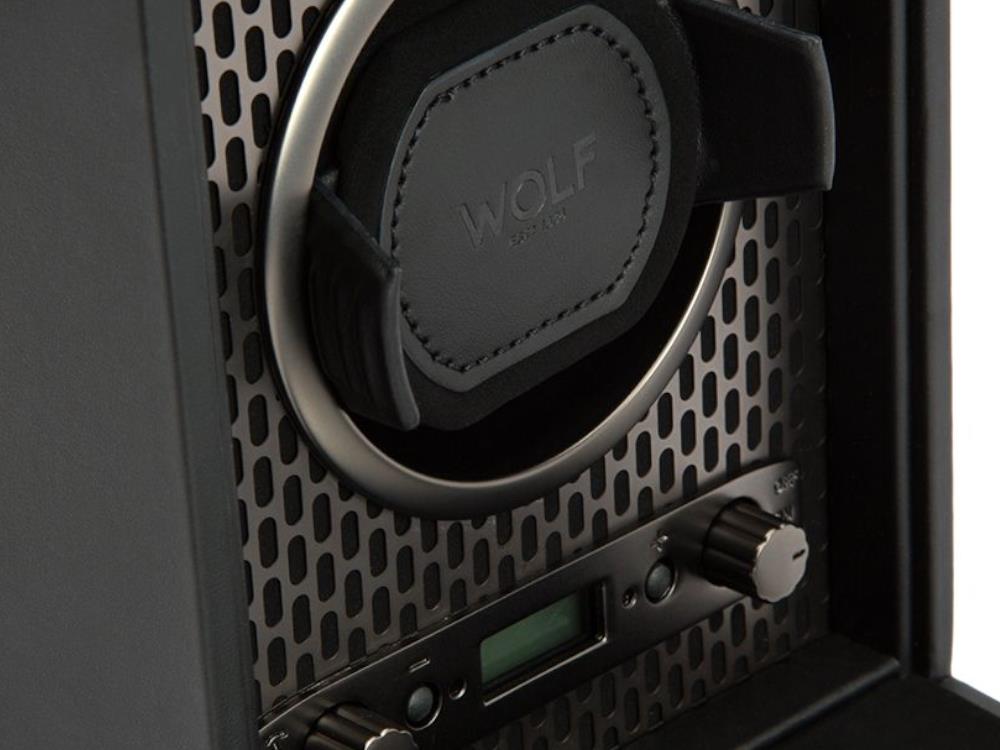 WOLF Axis Watch winder, 1 Watch, Black, Vegan Leather, 469103