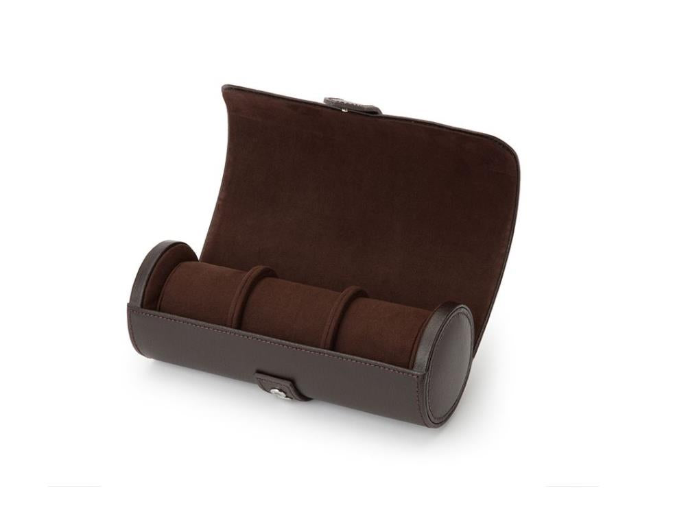 WOLF Blake Watch roll, 3 Watches, Brown, Leather, 305006