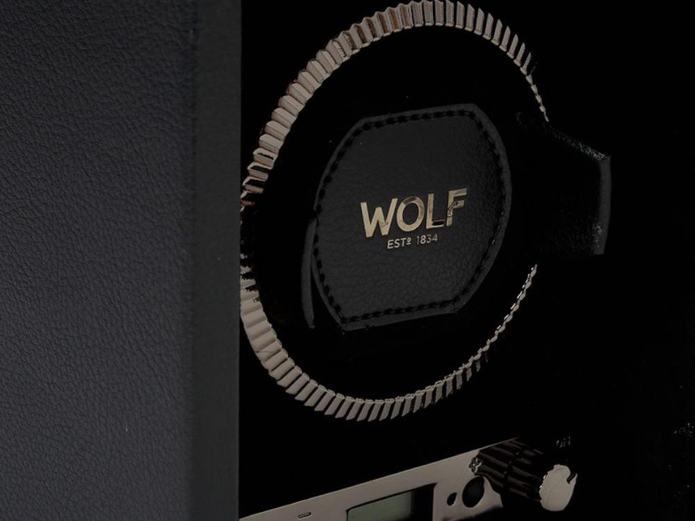 WOLF British Racing Watch winder, Black, Vegan Leather, 793102