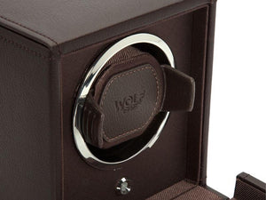 WOLF Cub Watch winder, 1 Watch, Brown, Vegan Leather, 461106