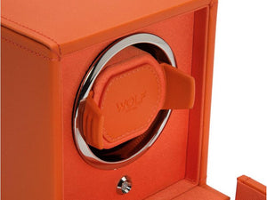 WOLF Cub Watch winder, 1 Watch, Orange, Vegan Leather, 461139
