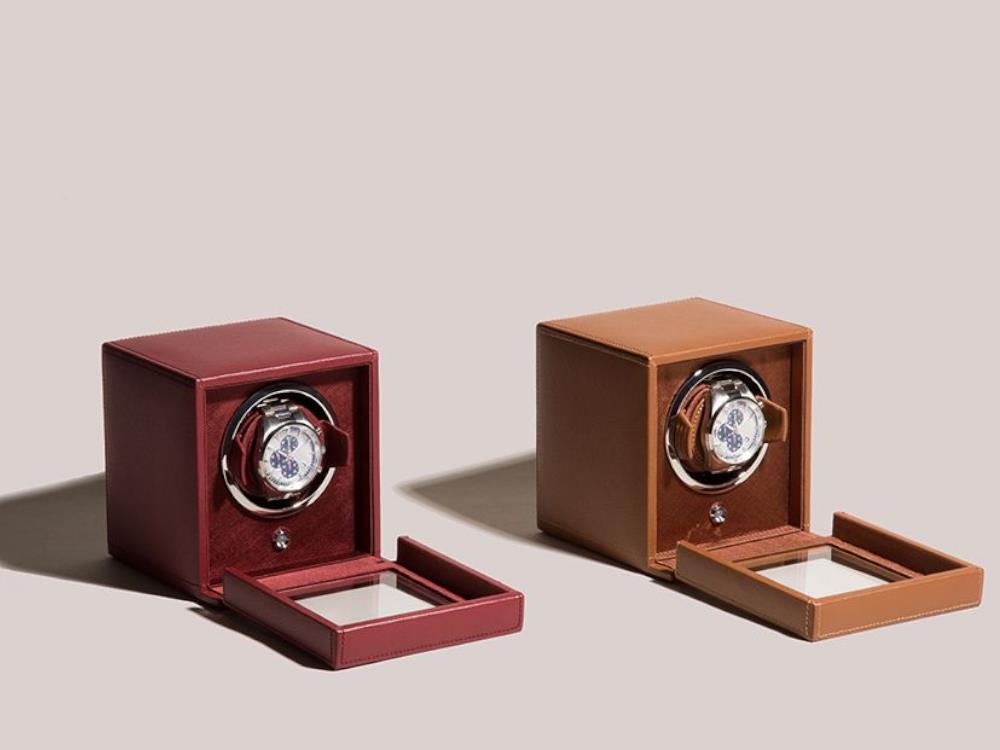 WOLF Cub Watch winder, 1 Watch, Red, Vegan Leather, 461126