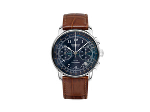 Zeppelin LZ126 Los Angeles Quartz Watch, Blue, 42 mm, Chronograph, 7614-3