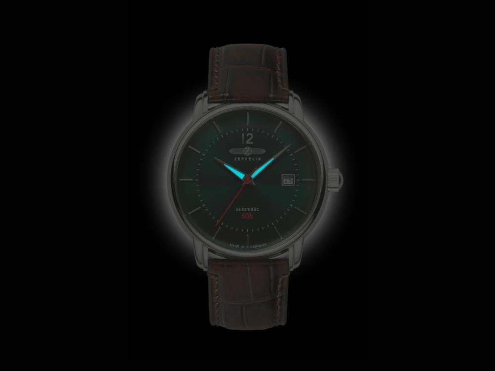 Zeppelin LZ 120 Bodensee Automatic Watch, Green, 40cm, Leather