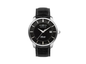 Zeppelin Atlantic Automatic Watch, Black, 41 mm, Day, Leather strap, 8452-2