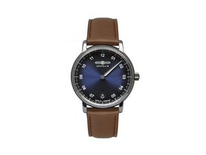 Zeppelin Captain Line Quartz Watch, Blue, 36 mm, Day, Leather strap, 8643-3